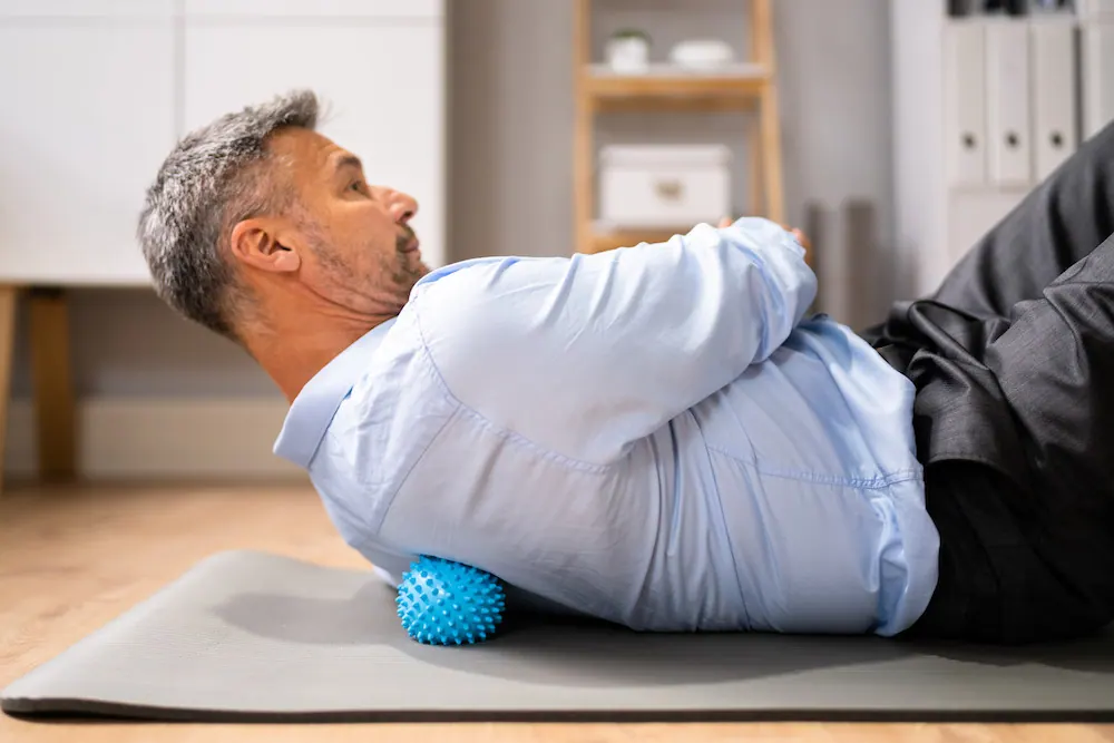 Back Trigger Point Massage Using Spiky Ball